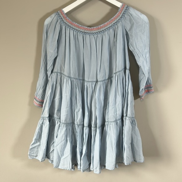 Free People Sunbeams A line Dress Womens Blue Off the Shoulder Boho Festival XS - Picture 7 of 14